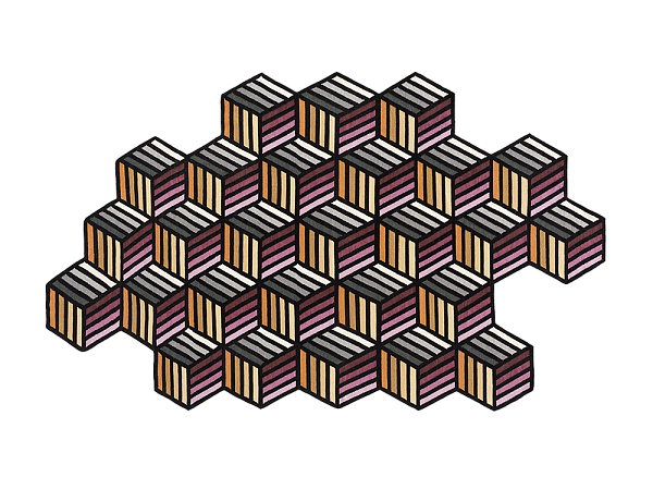 Ковер Parquet Hexagon оранжевый 188x305