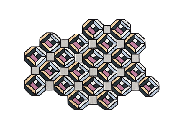 Ковер Parquet Tetragon синий 213x312