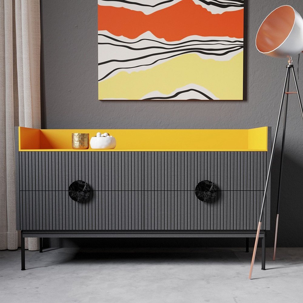 Комод ALTO YELLOW серый