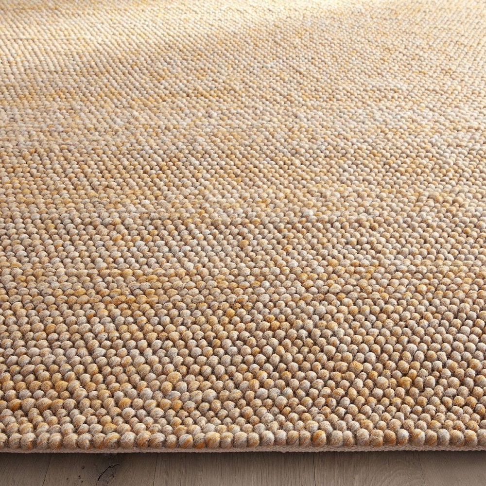 Ковер из шерсти сотканный вручную Makehta 160 x 230 см желтый