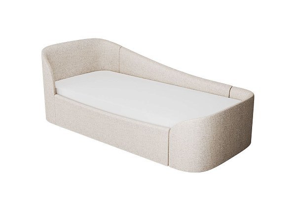 Диван-кровать KIDI Soft с низким изножьем 90*200 см R (бежевый, рогожка)
