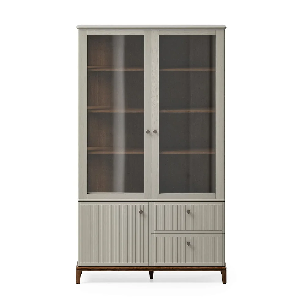 Витрина CR170 Дуб тёмный, речной камень RAL 7030