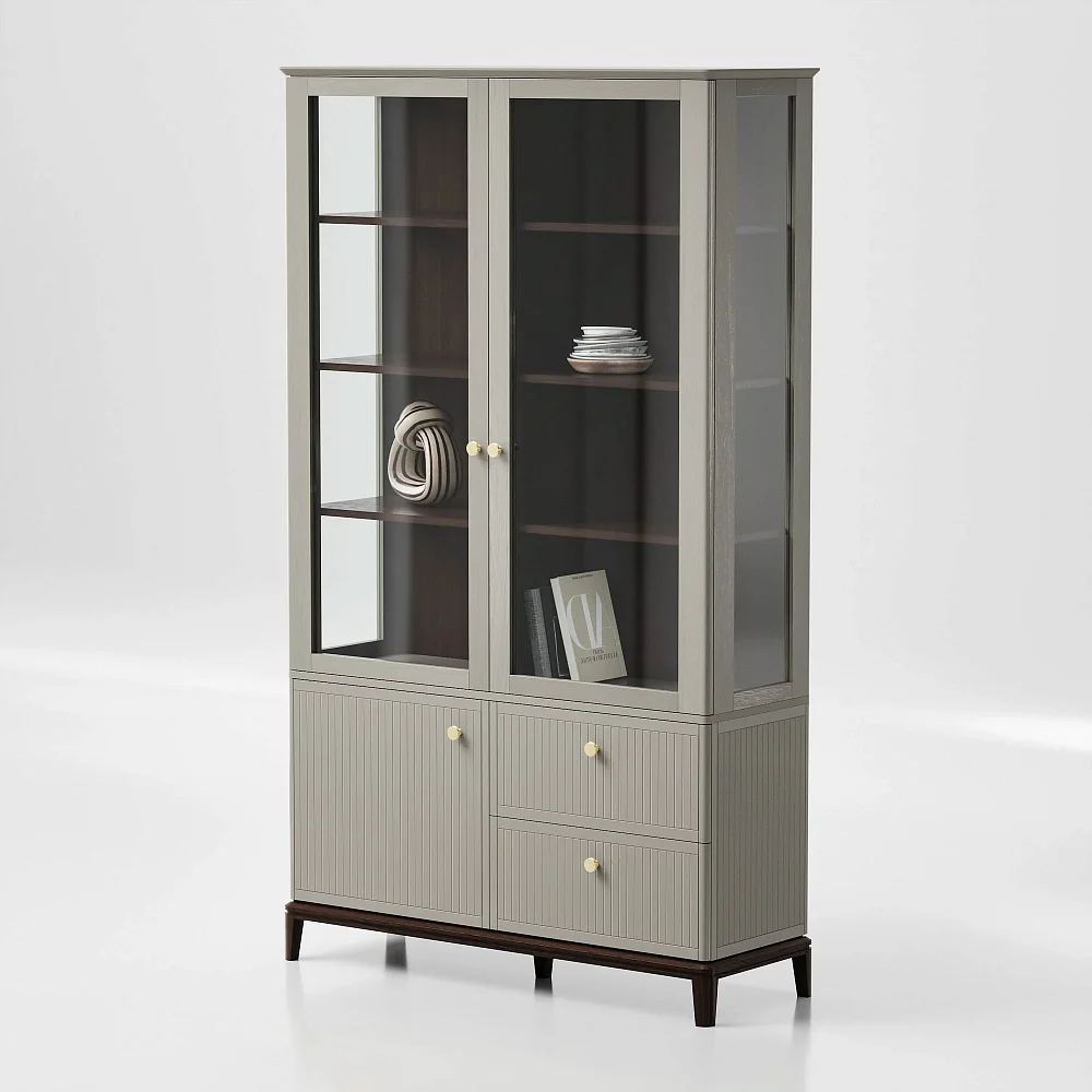 Витрина CR170 Дуб тёмный, речной камень RAL 7030