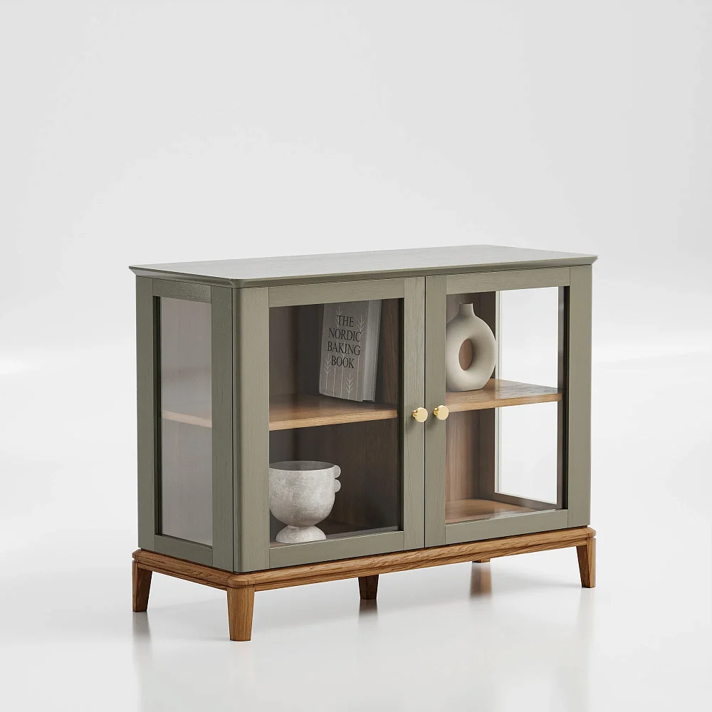 Низкая витрина CR160 Дуб карамель, оливковый RAL 7003
