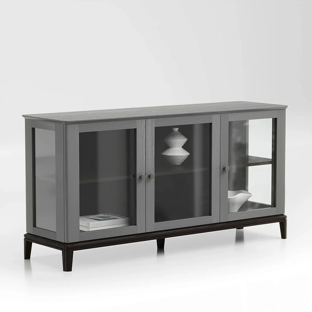Низкая витрина CR158 Дуб венге, бетон RAL7037