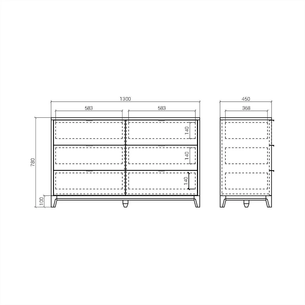 Комод CS042 Темный дуб, бежевый Ral 1019