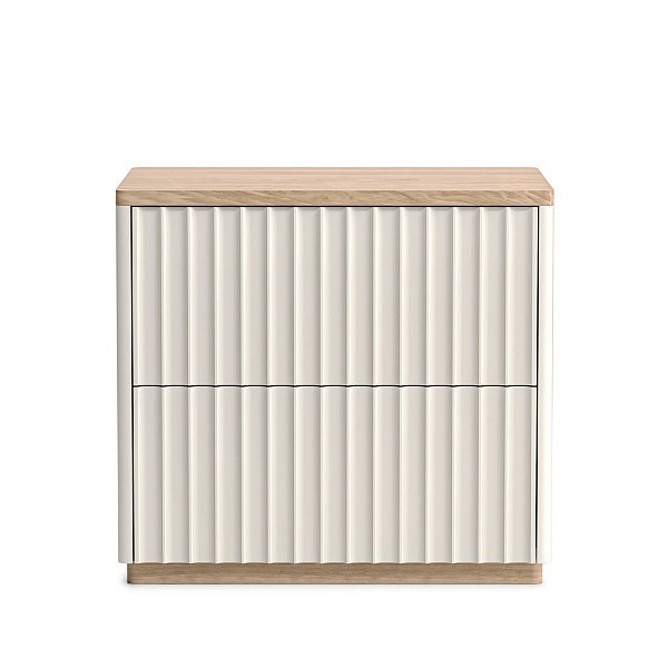 Прикроватная тумба на цоколе VR14 Осветленный дуб, ваниль RAL 9010
