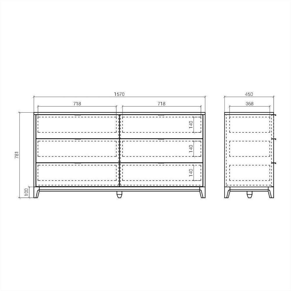 Комод Case CS059 морская волна RAL 5020