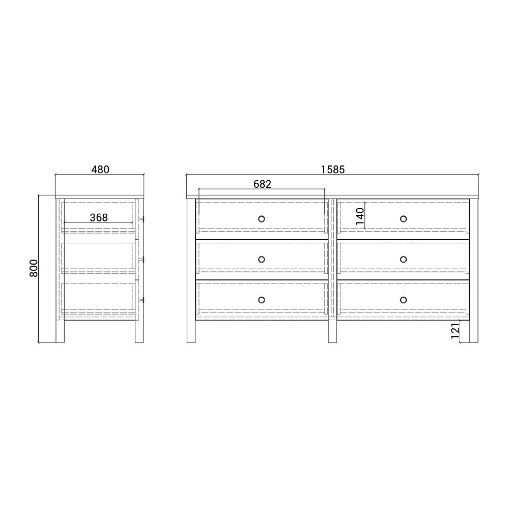 Комод Bergen BG005 Темный дуб