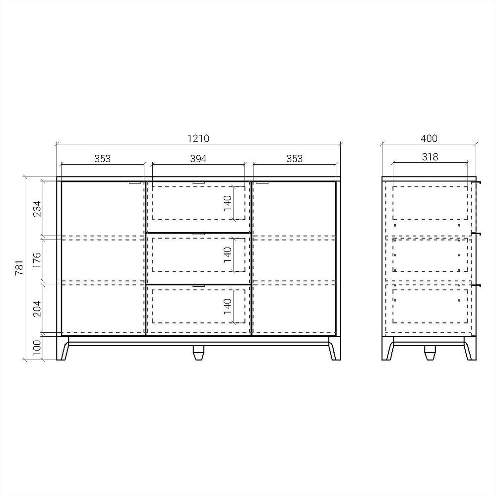 Комод Case CS039 крем-брюле WSP 071