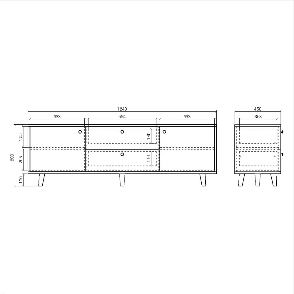 Тумба под ТВ TW090 Дуб венге, бордо RAL 3007