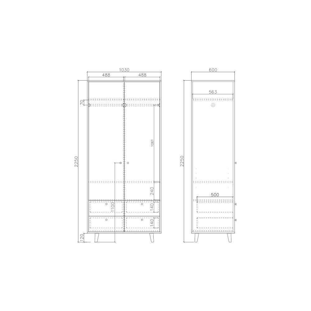 Шкаф Twin TW212 Дуб венге, бетон RAL7037
