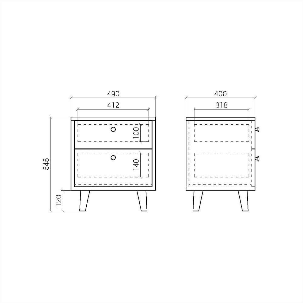 Прикроватная тумба Twin TW009 Дуб тобакко, оливковый RAL 7003