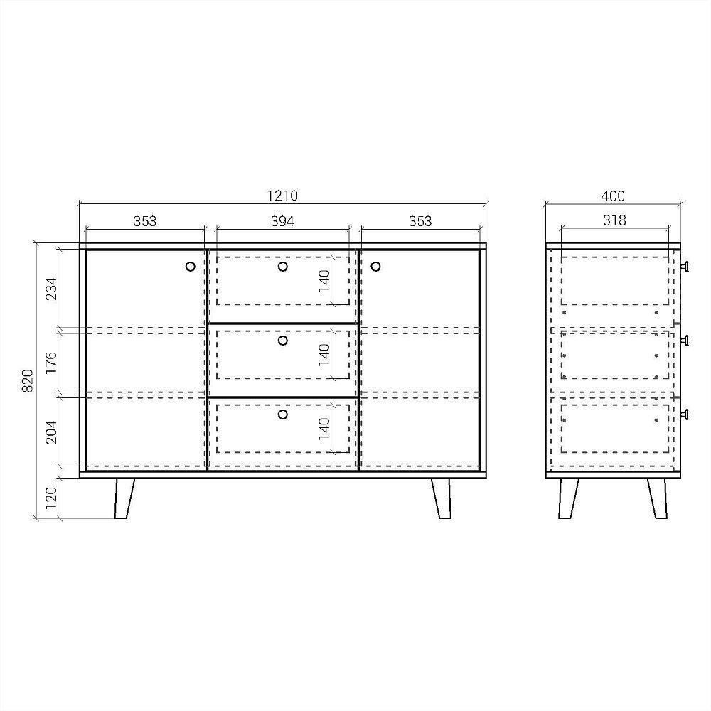Комод Twin TW039 речной камень RAL 7030