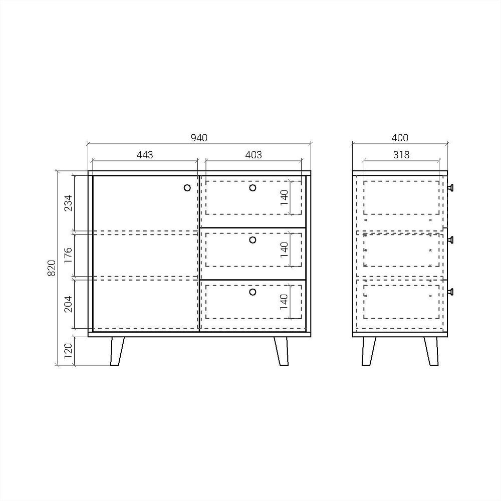 Комод Twin TW029 олово RAL 7046