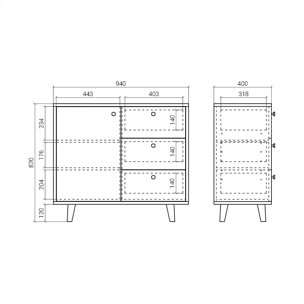 Комод Twin TW029 хвоя RAL 6009