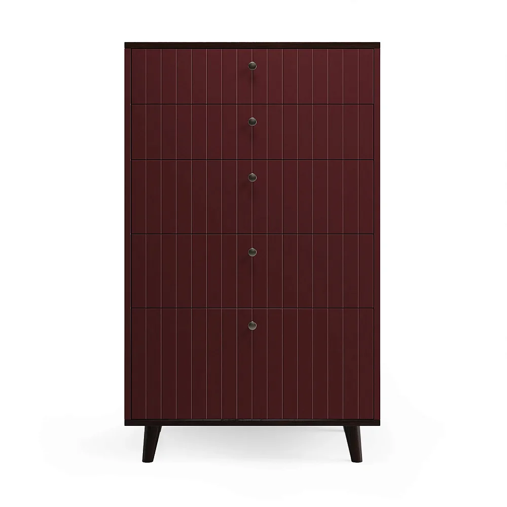 Высокий комод Twin TW024 бордо RAL 3007