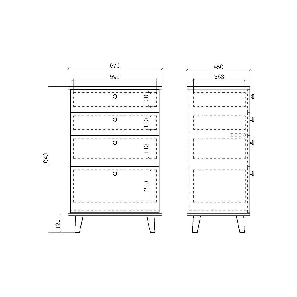 Высокий комод Twin TW020 сланец RAL 7015