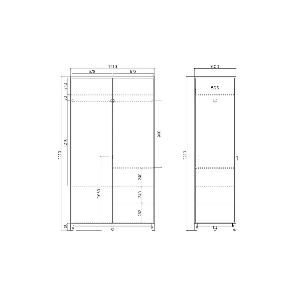 Шкаф Case CS216 Чёрный дуб, сланец RAL 7015