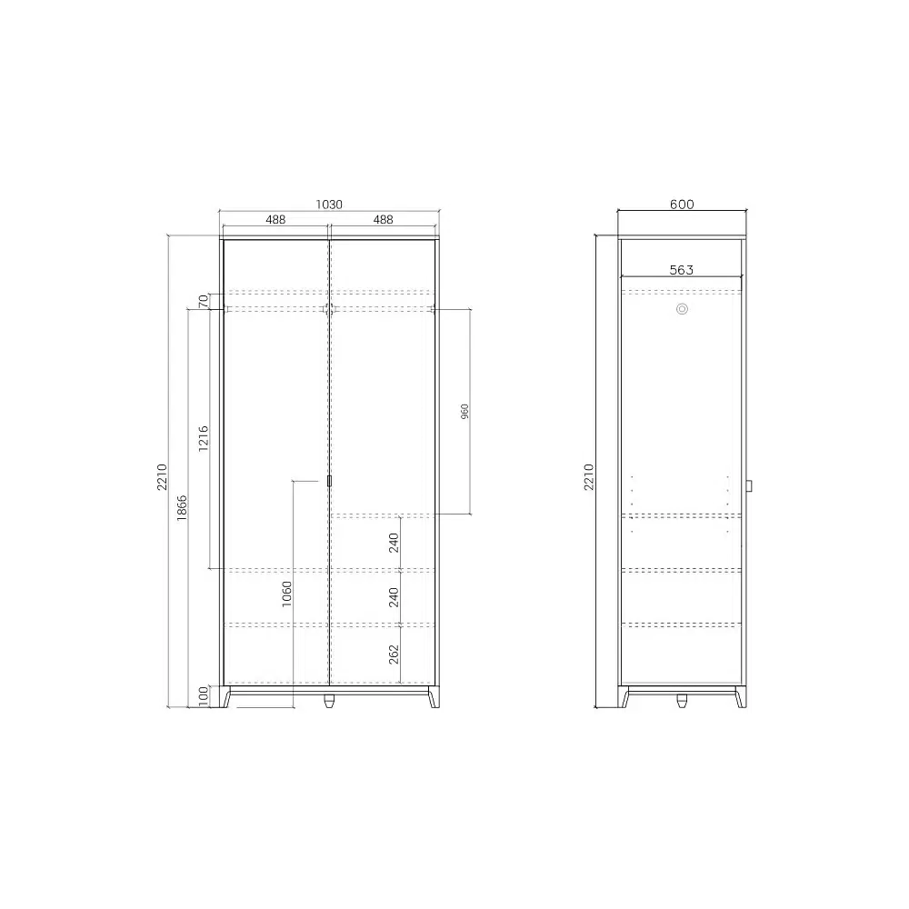 Шкаф Case CS211 Дуб тобакко, бетон RAL7037