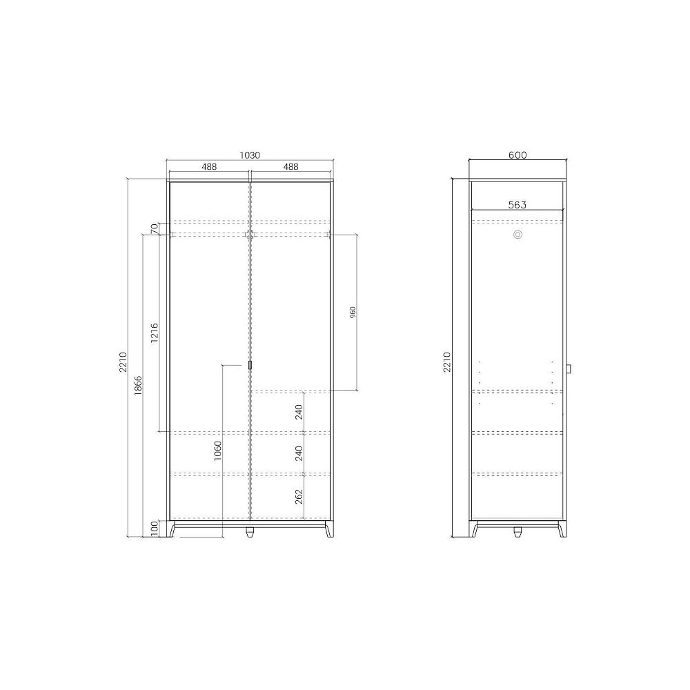 Шкаф Case CS211 Темный дуб, серый шёлк RAL7044