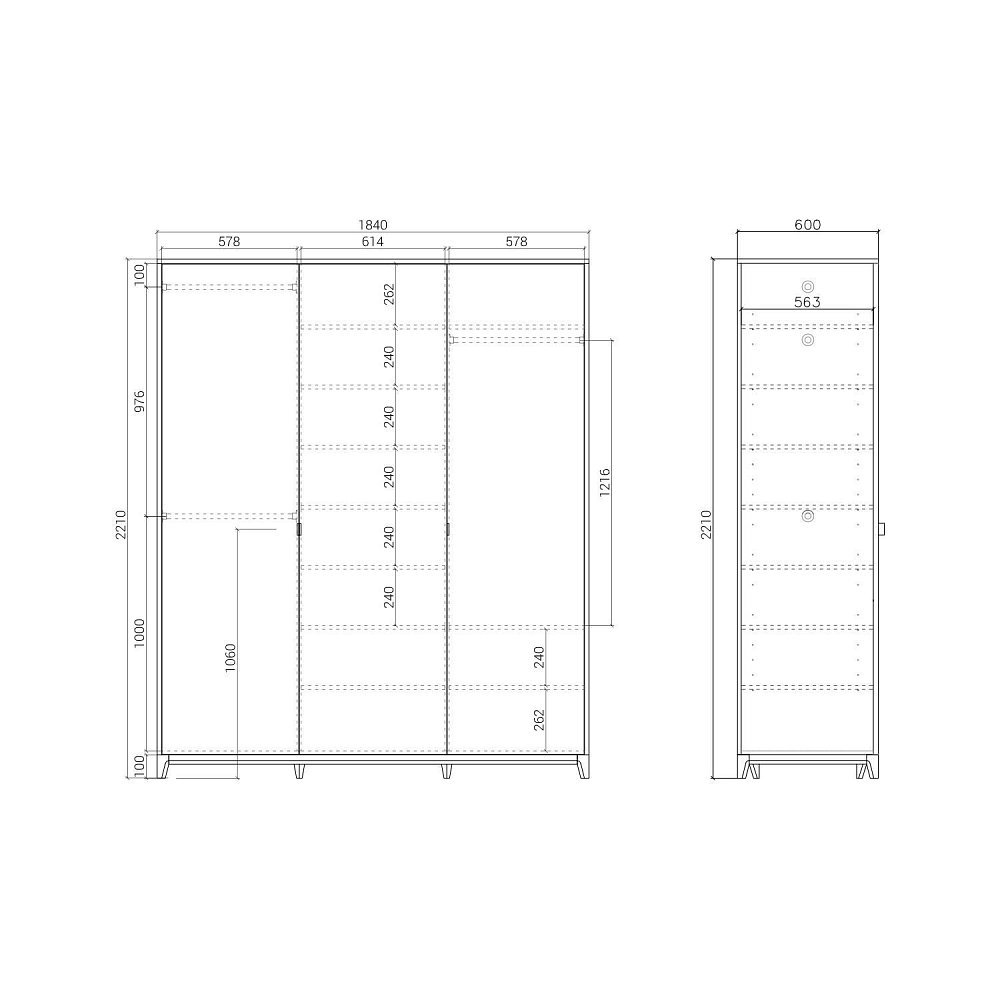 Шкаф Case CS225 Дуб тобакко, речной камень RAL 7030