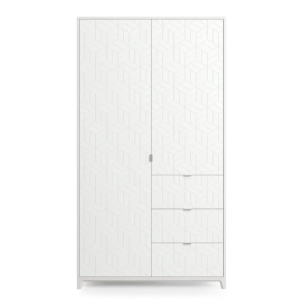 Шкаф Case CS218 Белёный дуб, молочный RAL 9003