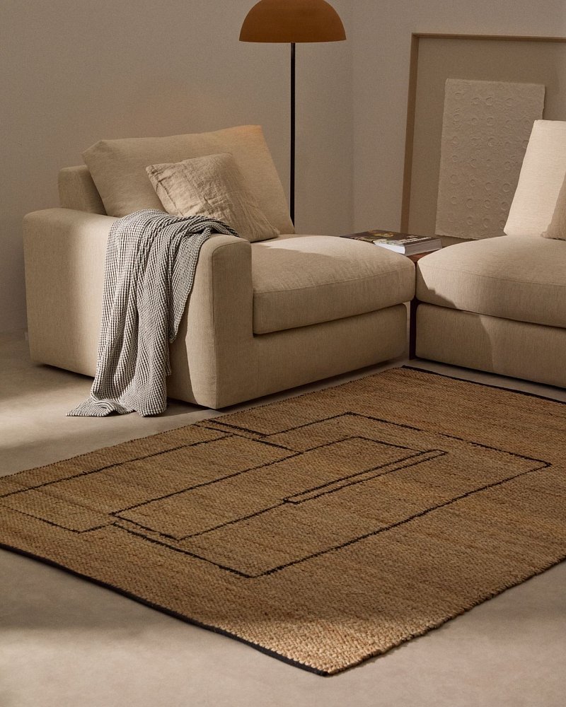 Ковер Velira из джута с графическим рисунком 200 x 300 см