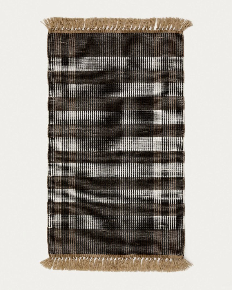 Коврик Barani из полипропилена коричневого и чёрного цвета 60 x 90 см