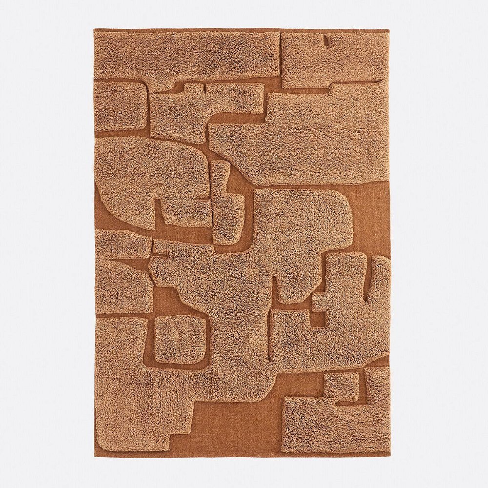 Ковер из шерсти Elfiga 160 x 230 см каштановый