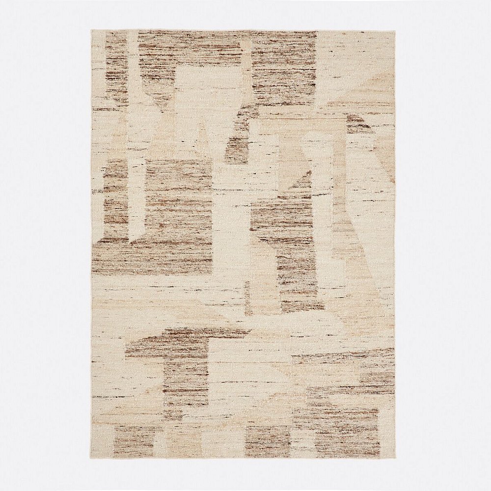 Шерстяной ковер с коротким ворсом Laoka 120 x 170 см бежевый