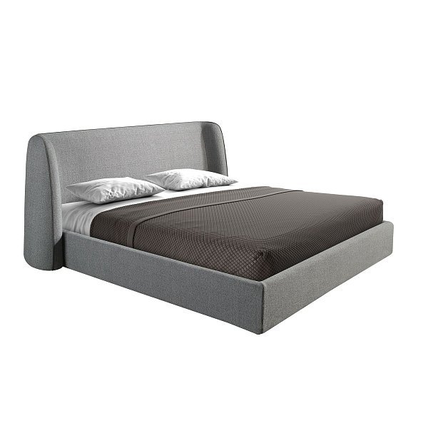 Кровать 7145 из темно-серой ткани