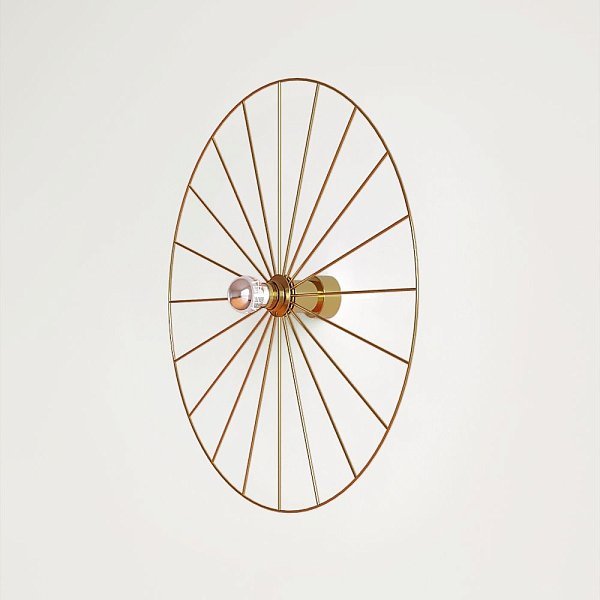 Бра Wheel 60 см золотой + цоколь 25 см золотой