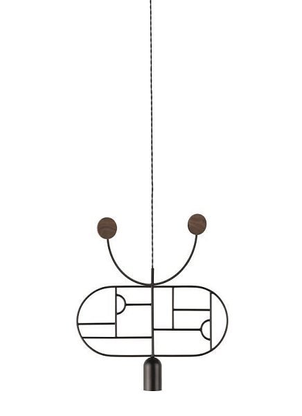 Подвесной светильник Wooden Dots WD08 графит-орех
