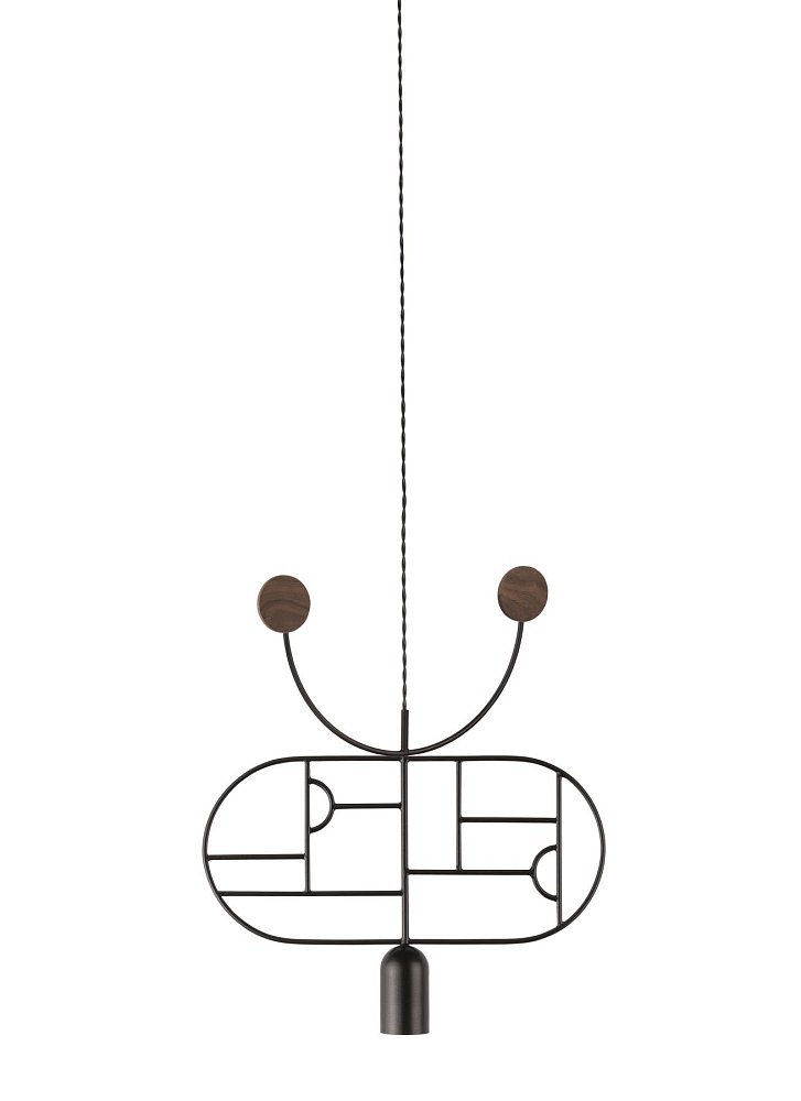 Подвесной светильник Wooden Dots WD08 графит-орех