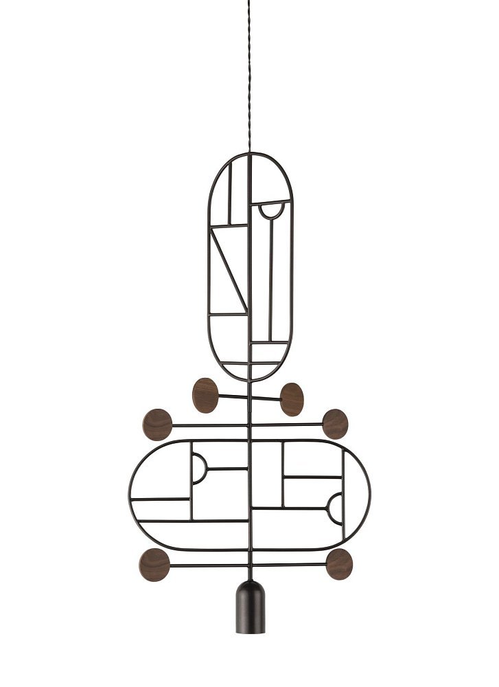Подвесной светильник Wooden Dots WDS13 графит-орех
