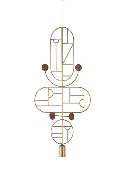 Подвесной светильник Wooden Dots WDS15 латунь-орех