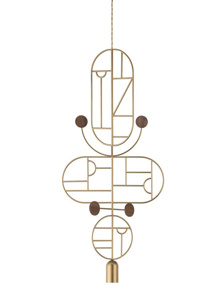 Подвесной светильник Wooden Dots WDS15 латунь-орех