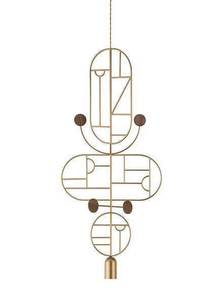 Подвесной светильник Wooden Dots WDS15 латунь-орех