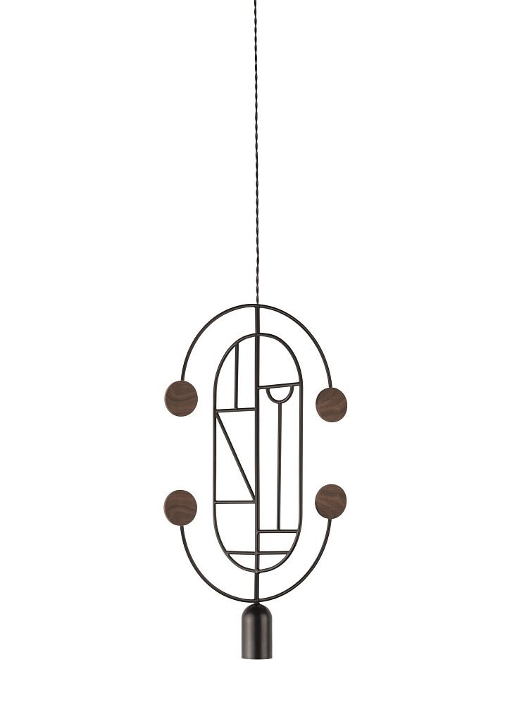 Подвесной светильник Wooden Dots WDS04 графит-орех