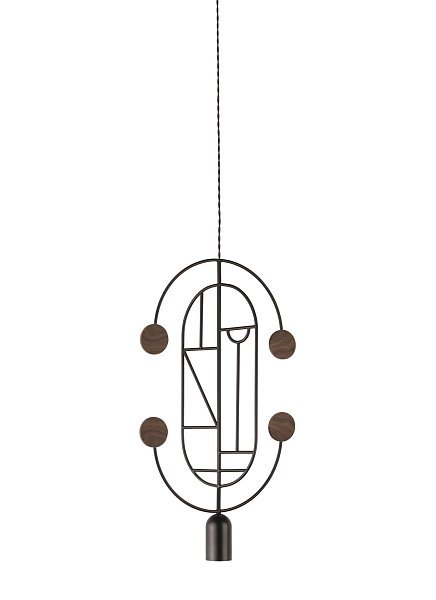 Подвесной светильник Wooden Dots WDS04 графит-орех