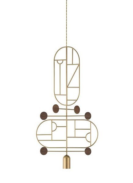 Подвесной светильник Wooden Dots WDS13 латунь-орех