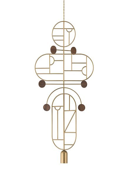 Подвесной светильник Wooden Dots WDS19 латунь-орех