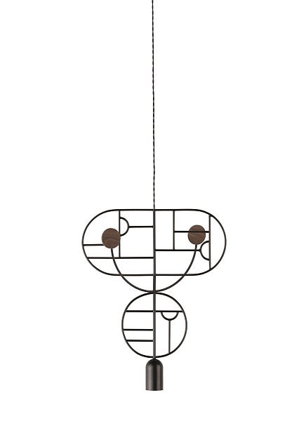 Подвесной светильник Wooden Dots WDS07 графит-орех