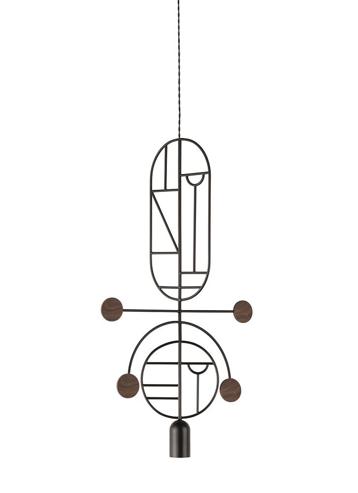 Подвесной светильник Wooden Dots WDS08 графит-орех