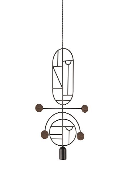 Подвесной светильник Wooden Dots WDS08 графит-орех