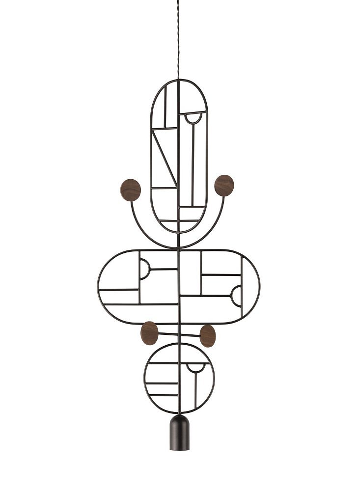 Подвесной светильник Wooden Dots WDS15 графит-орех