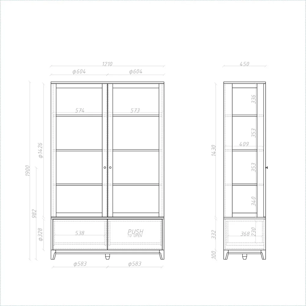 Витрина CS159/2D