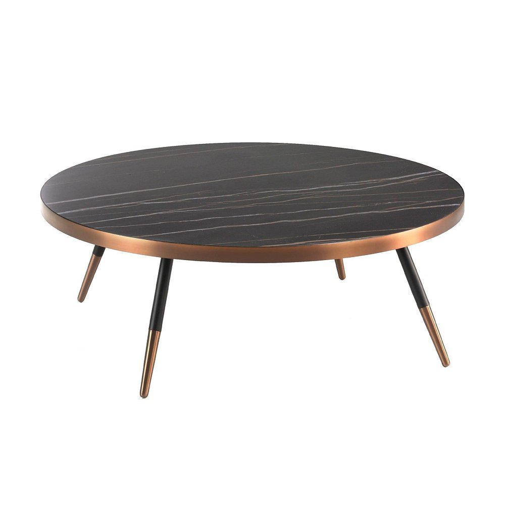 Круглый журнальный столик из стали и керамики CT1015-3AA /2068