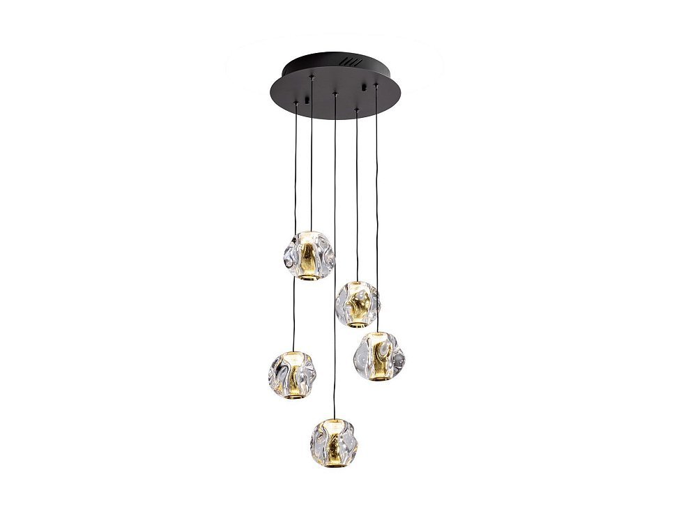 Люстра Zaria 5L- черный/золотой D30 DIM